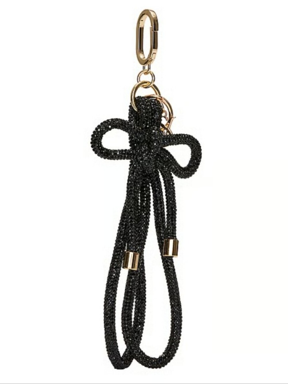 Victoria's Secret Knotted Shine Wristlet Strap Keychain Black